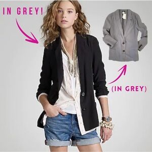 J. Crew NWT Drapey Silk Long Blazer in Grey (SEE NOTE 🗒️)